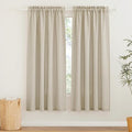 RYB HOME Semi Sheer Curtains - Linen Textured Sheer Privacy Curtains Light Filtering Semitransparent Rod Pocket Drapes for Bedroom Living Room Dining Window Decor, Beige, 52 x 72 inches, 2 Pcs