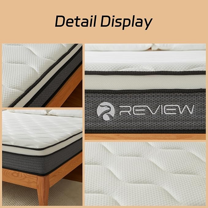 Full Size Mattress, 12 Inch Full Mattress in a Box, Memory Foam Hybrid Mattresses with Individual Pocket Spring for Motion Isolation & Silent Sleep, Pressure Relief, Medium Firm