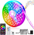 QZYL LED Lights for Bedroom, 50FT RGB LED Strip Lights with 44 Keys IR Remote, Smart LED Light Strip with Adhesive Backing Adjustable Brightness App Control for Bedroom Party Decoration