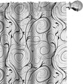 Ambesonne Black and White Curtains, Scribble Swirling Motifs Spiral Floral Stems Modern Abstract Scroll, Window Treatments 2 Panel Set for Living Room Bedroom, Pair of - 28" x 95", White Charcoal Grey