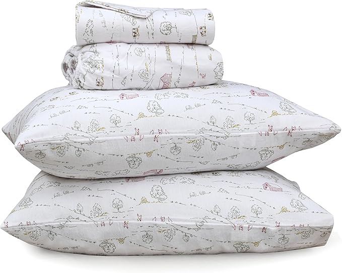 RUVANTI Flannel Sheets Twin Size - 100% Cotton Double Brushed Twin Sheets Set, Deep Pockets 16 Inches, All Seasons Breathable & Extra Soft Bed Sheets, Warm & Cozy, 3 Piece, Rustic Homestead