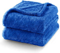 Exclusivo Mezcla Plush Fuzzy Fleece Bed Blanket King Size, Super Soft, Fluffy and Warm Blankets, Suitable for All Seasons (Cobalt Blue, 90x104 Inches)