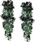 RECUTMS Flowers Artificial Hanging Plants 2PCS 3.3Ft Rose Vine for Home Room Garden Wedding Indoor Outdoor Decoration (Black)