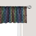 Ambesonne Dog Lover Window Valance, Paw Print Pattern Diamond Shaped Rhombus Shapes Design Geometric Arrangement, Curtain Valance for Kitchen Bedroom Decor with Rod Pocket, 42" x 12", Petrol Blue