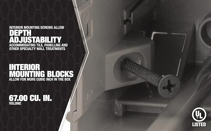 Southwire MSB1G One Gang Device Box with Depth Adjustable, Heavy Duty 42lb