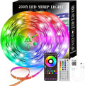 200FT Smart LED Strip Lights (2 Rolls of 100ft), RGB Strip Lights Sync to Music with 40 Key Remote Controller LED Lights for Bedroom,Christmas Lights decration (Multi-Colored, 200FT)