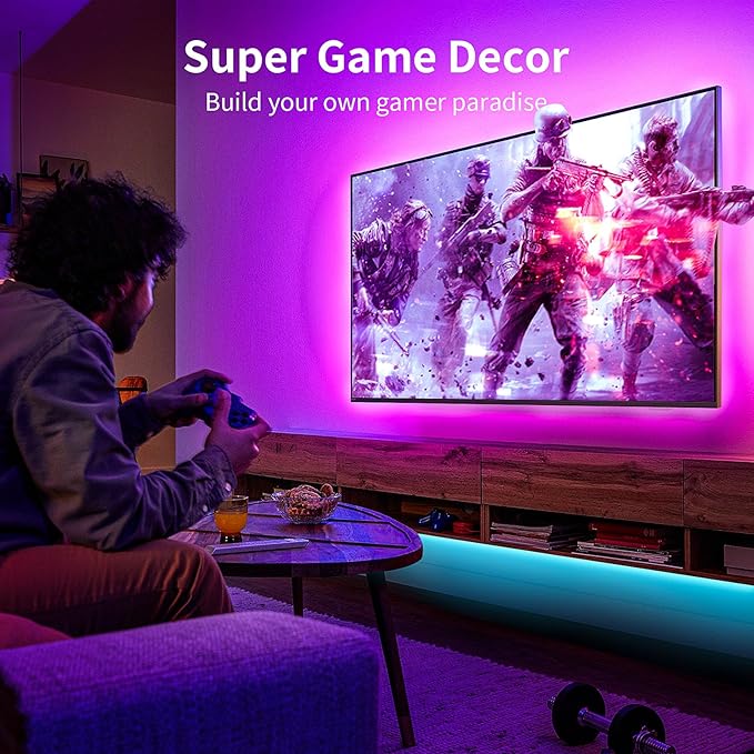 KSIPZE LED Lights for TV, 9.6ft TV led Backlight for 32-45 Inch TVs RGB TV Backlight Behind Music Sync Bluetooth APP & Touch Control TV LED Strip Lights USB Powered for Bedroom/Gaming