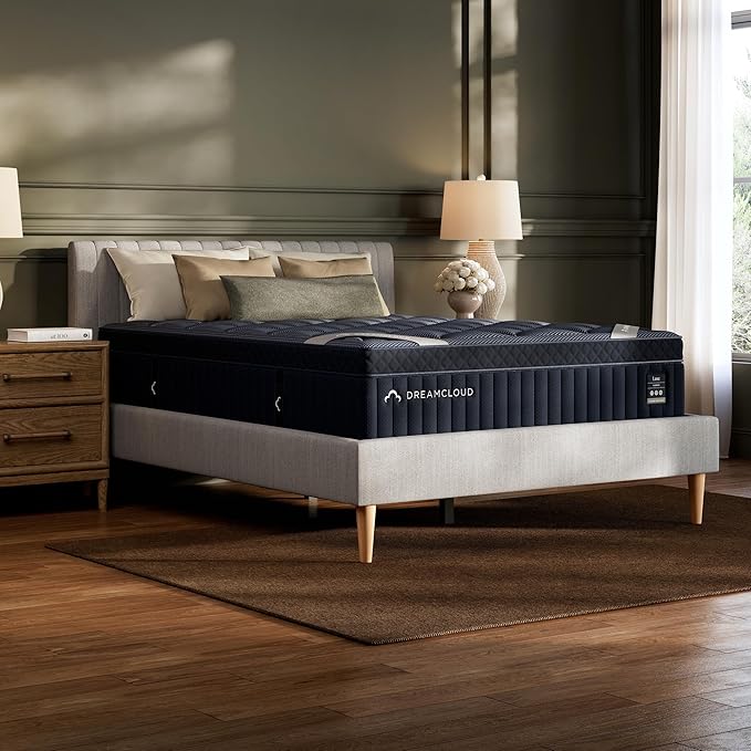 DreamCloud Luxe 14" Queen Mattress - Luxury Hybrid Gel Memory Foam - 365 Night Trial - Fiberglass Free - Forever Warranty - Mattress in a Box - CertiPUR-US Certified