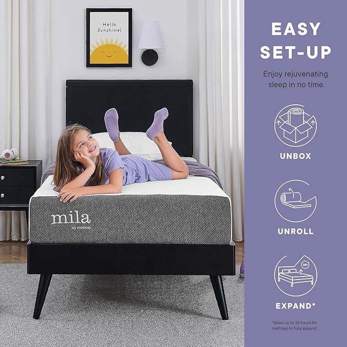 Modway Mila 6” Narrow Twin Mattress - Firm 6 Inch- 10-Year Warranty