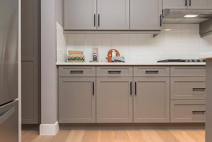 Ravinte 24 Pack 6 inch Cabinet Pulls Matte Black Stainless Steel Kitchen Cupboard Handles Cabinet Handles 3.5” Hole Center