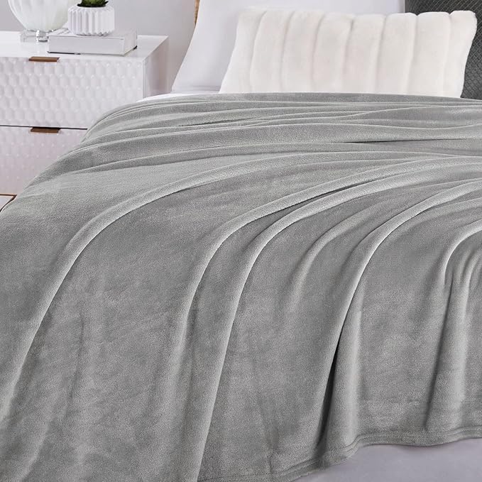 Walensee Fleece Blanket Plush Throw Fuzzy Lightweight (King Size 108x90 Ash Grey) Super Soft Microfiber Flannel Blankets for Couch, Bed, Sofa Ultra Luxurious Warm and Cozy for All Seasons
