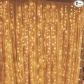 Twinkle Star 300 LED Window Fairy Curtain String Lights, 8 Modes Fairy Lights for Bedroom Wedding Party Home Garden Outdoor Indoor Wall Decorations, Warm White, 2 Pack