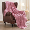 Exclusivo Mezcla Plush Fuzzy Fleece Throw Blanket Extra Large, Super Soft, Fluffy and Warm Blankets for Couch, Bed, Suitable for All Seasons (50x70 Inches, Mixed Deep Red)