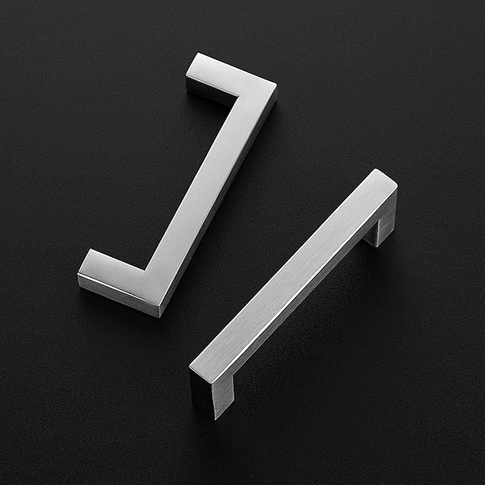 Ravinte 25 Pack Brushed Nickel Kitchen Cabinet Handles 3-3/4 Inch Cabinet Pulls Square Kitchen Hardware for Cabinet Drawer Pulls Drawer Handles Come with Screwdriver
