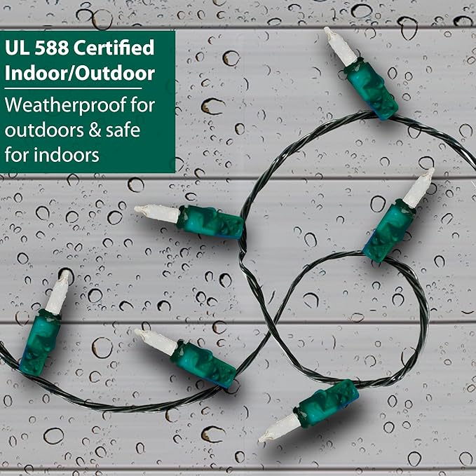 Brite Star 50 Lt String to String Lights, Clear, Green Wire