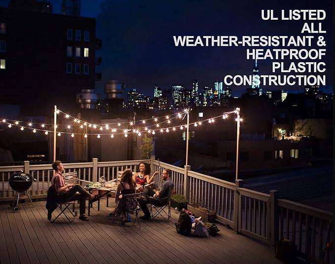 Lampat String Lights, LED 25 Light Bulbs 25Ft G40 Globe String Lights with Bulbs-UL Listd for Indoor/Outdoor Commercial Decor