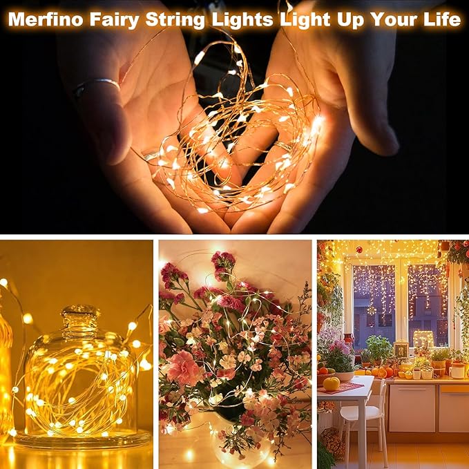 30 Pack Fairy Lights Battery Operated - 3 Speed Modes, 7Ft 20 LED String Twinkle Lights, Waterproof Copper Wire, Mini Firefly Light for Mason Jars Vases Christmas Decor, Warm White