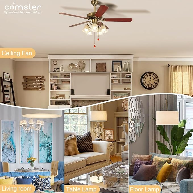 comzler LED Refrigerator Light Bulb, E26 LED Bulbs 60 Watt Equivalent, A15 Appliance Small Bulbs E26 Base with 4000K Natural White, Ceiling Fan Bulb, 600LM, Indoor Outdoor Light, Non-Dimmable, 8 Pack