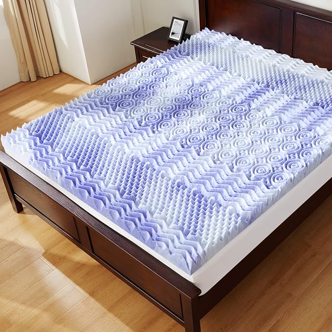 Dreamsmith 3 Inch 7-Zone Twin XL Memory Foam Mattress Topper, Cooling Gel Infused Foam Mattress Pad, Twin XL Size Bed, CertiPUR-US Certified, Dorm Room Essentials