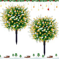 2 Pack 23'' Artificial Xmas Tree,Fake Boxwood Topiary Ball Trees with Spike Outdoor Christmas Decoration,Faux Shrubs Evergreen Blooming Plants Bushes for Urn Filler Porch Potted Entrance Driveway