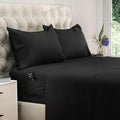 DREAMCARE California King Sheet Sets - Cooling Bed Sheets - 4pcs Set - up to 15" Deep Pocket Cal King Sheets - California King Sheets - Soft & Lasting 100% Brushed Polyester with Side Pocket - Black
