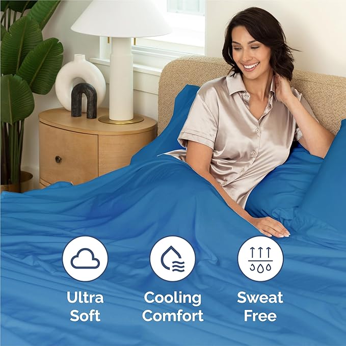 Twin XL 4 Piece Sheet Set - Comfy Breathable & Cooling - Ultra Soft Hotel Luxury Bedding Set w/ 8-16 Inch Deep Pockets - 1 Flat & 1 Fitted Sheet & 2 Pillowcases - Wrinkle Free & Easy Care - Royal Blue