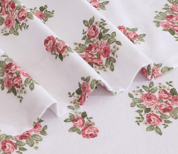 RUVANTI Flannel Sheets King Size - 100% Cotton Brushed King Size Sheets Set - Deep Pockets 16 Inches Bed Sheets - All Seasons Breathable & Extra Soft - Warm & Cozy, 4 Piece, Bali