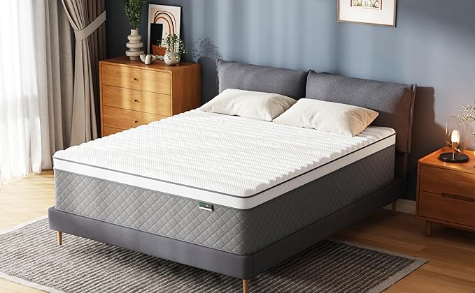 PurrJoys 14 Inch Full Mattress, Cooling-Gel Memory Foam and Pocket Spring Hybrid Mattress, Full Bed Mattress in a Box, CertiPUR-US Certified, Medium Firm
