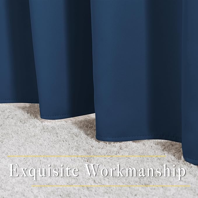 NICETOWN Blackout Curtain Drapes for Living Room - Decorative Thermal Insulated Solid Grommet Top Room Darkening Window Treatments for Kids Room (Moroccan Blue, 1 Pair, 66 x 72-Inch)