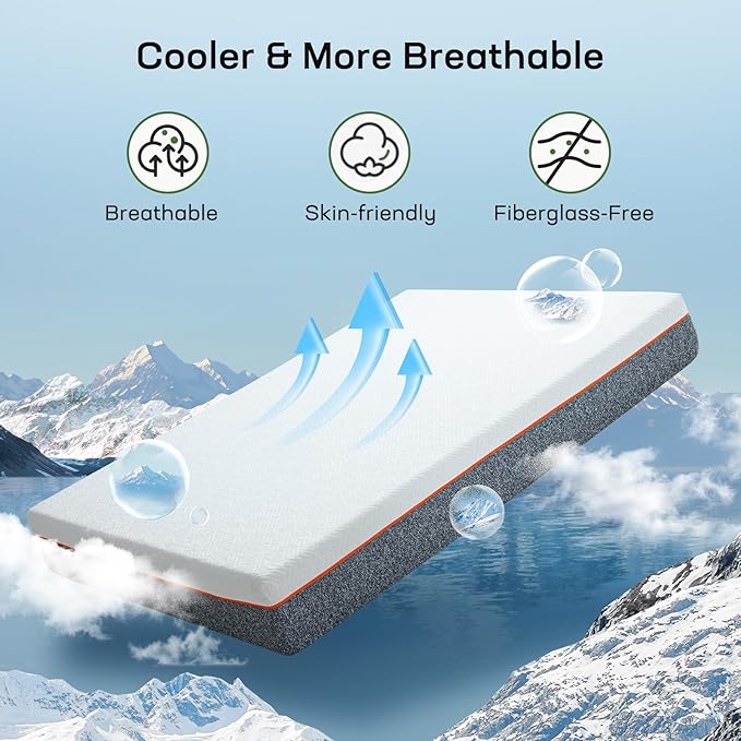 Marsail 10 Inch Full Size Mattress, Cooling Gel Memory Foam, Fiberglass Free Breathable Cooling Bed Twin Mattress, Medium-Firm in A Box