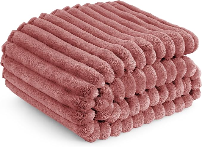 Bedsure GentleSoft Brick Dust Fleece Throw Blanket for Couch - Cozy Soft Blankets for Women, Cute Small Throws for Girls, 50x60 Inches
