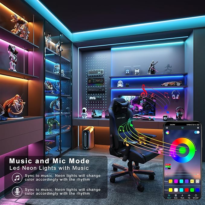 Led Lights for Bedroom 200ft (2 * 100FT) Music Sync Color Changing Led Strip Lights, RGB Led Light Strip with Remote and App Control, Cuttable Led Tape Light for Home Decor Gaming Accessories