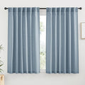 RYB HOME Semi Sheer Curtains 63 inch Length, Light Filtering Airy Privacy Window Decor Machine Washable for Living Room Bedroom Kids Room Kitchen, W 52 x L 63 inches, Dusty Blue, 2 Panels