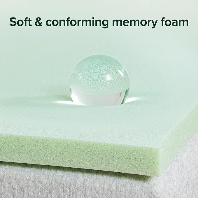 ZINUS 1.5 Inch Green Tea Memory Foam Mattress Topper, Smaller, More Convenient WonderBox Packaging, Pressure-Relieving Layers, CertiPUR-US Certified, Full