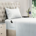 DREAMCARE Twin Sheets Set – 3pcs Cooling Sheets – up to 15” Deep Pocket Twin Sheet Set – Hotel Luxury Sheets & Pillowcases – Superior Softness 100% Fine Microfiber with Side Pocket – White