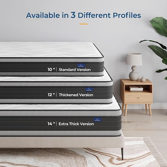 Vesgantti Twin XL Mattress, 10 Inch Hybrid Twin XL Size Mattress with Memory Foam and Individually Pocket Spring, Pressure Relief and Supportive, Medium Firm Feel, Mattress in a Box