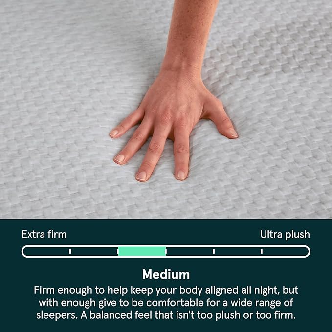Tuft & Needle Kin Medium 12" Cal King Adaptive Foam Mattress in a Box, Cooling Gel, Pressure Relief, Durable Support, 100 Night Trial, Fiberglass-Free, CertiPUR-US, 10-Year Limited Warranty