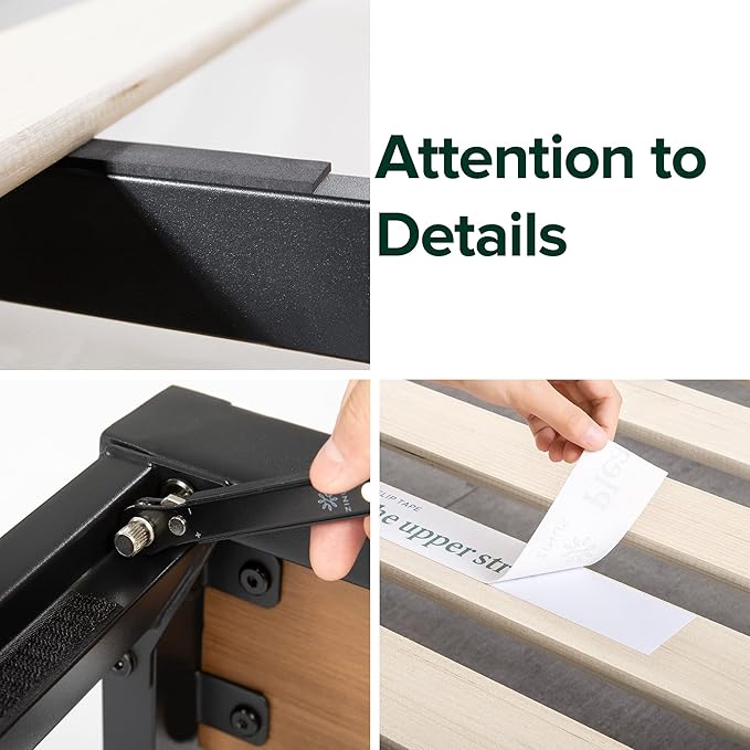 ZINUS GOOD DESIGN Award Winner Suzanne 10 Inch Bamboo and Metal Platforma Bed Frame, No Box Spring Needed, Wood Slat Support, Chestnut Brown, Queen