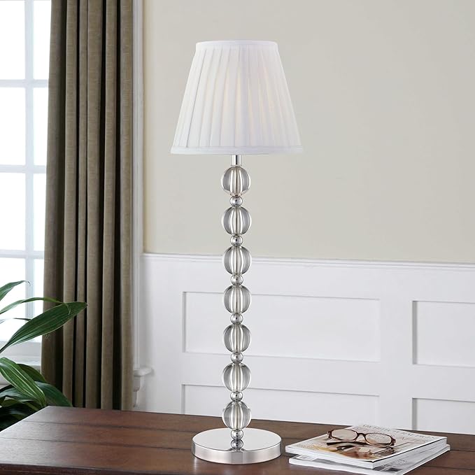 Agata Tall Table Lamp – Sleek Modern Desk Lamp for Bedrooms & Living Rooms, Compact Luxury Lighting (10" x 10" x 32")