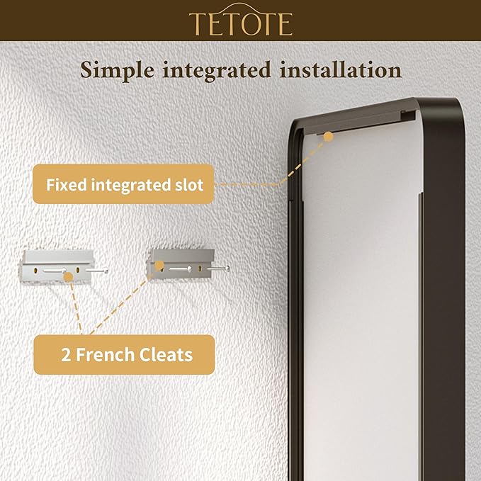 TETOTE 60 x 36 Black Mirror for Bathroom Large Black Framed Mirror for Bathroom, Tempered Glass, Wall Mounted, Entryway, Bedroom, Living Room(Horizontal/Vertical)