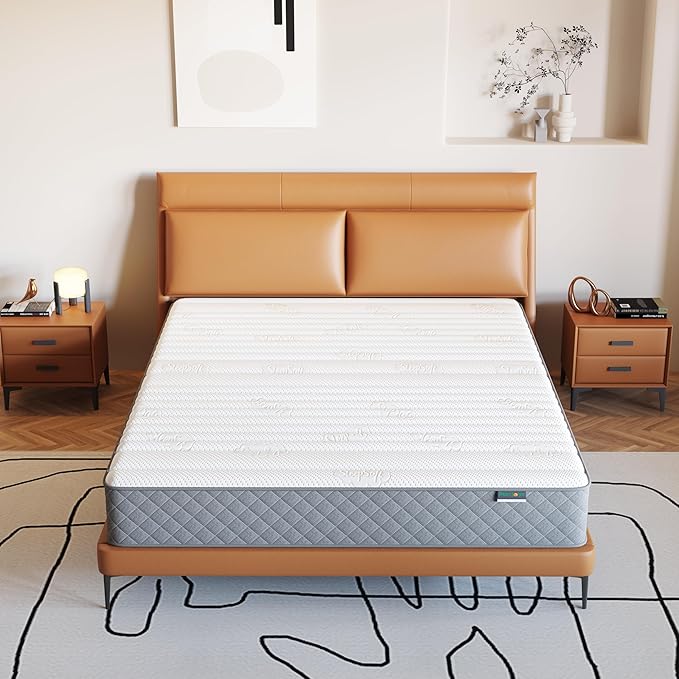 PurrJoys Firm Full Mattress,10 Inch Hybrid Full Mattress in a Box with Gel Memory Foam, Pocket Innerspring, Pressure Relief, Motion Isolation, Non-Fiberglass - Firm