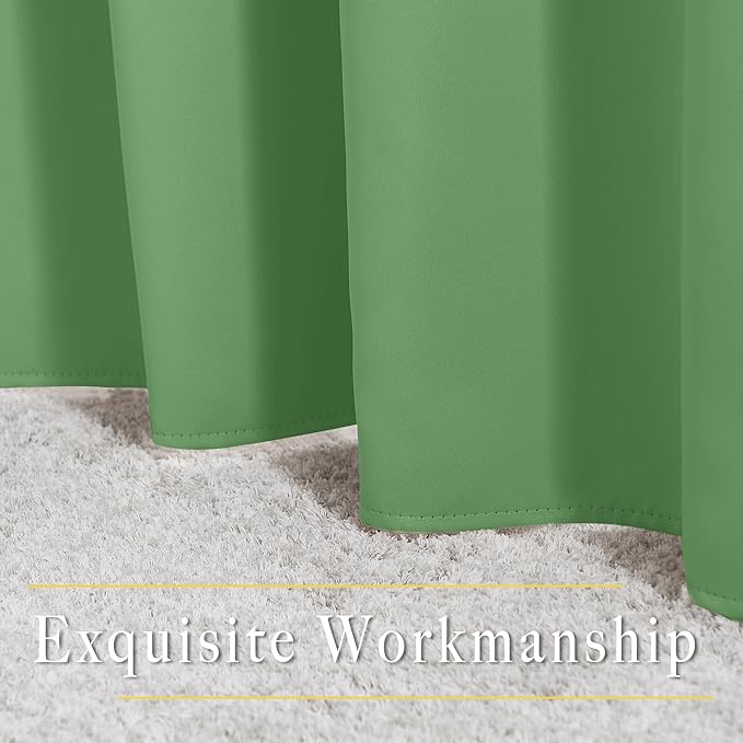 NICETOWN Forest Green Blackout Bedroom Curtains 96 inches Long, Grommet Thermal Insulated Room Darkening Window Treatments Sound Reducing for Living Room, W46 x L96, 2 Panels