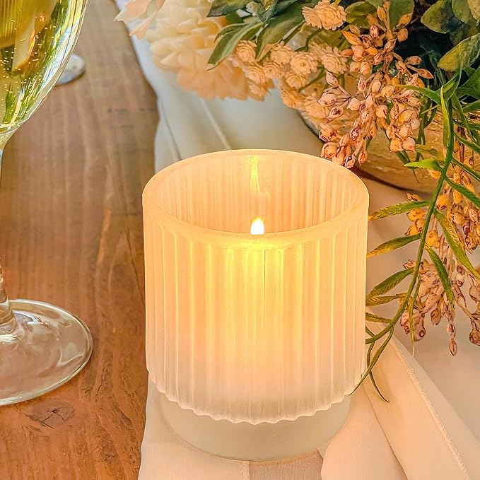 Kate Aspen Vintage Fluted Frosted Glass Tealight Votive Candle Holders, Rustic Decor, Boho Decorations, Shelf Decoration, Classic Look | Perfect Hostess Gift | (Pack of 36)