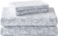 Laura Ashley - Flannel Sheets Queen Size, Anti-Pilling & Wrinkle Resistant Cotton, Touchably Soft for All-Season Comfort - Bed Sheets with Matching Pillowcases & Fitted Sheet (Crestwood Pastel Grey)