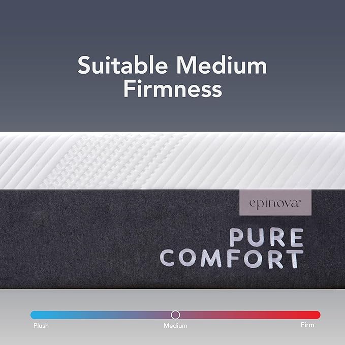 EPITEX Pure Comfort 10 Inch King Size Memory Foam Mattress – Air-Flow Memory Foam, Medium Plush for Pressure Relief and Motion Isolation, Breathable Pure Cotton Cover, CertiPUR-US Certified