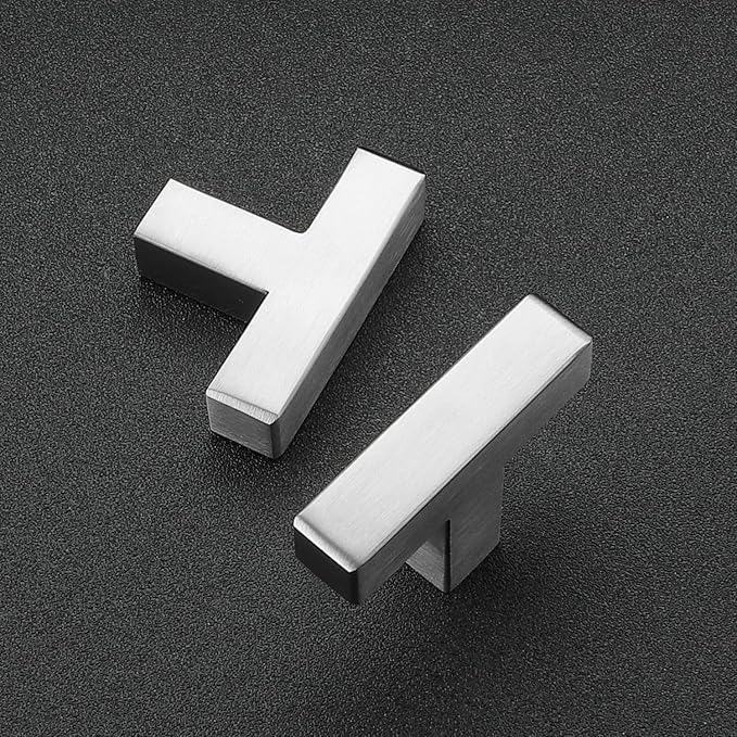 Ravinte 20 Pack Brushed Nickel Kitchen Cabinet Handles Single Hole Cabinet Pulls Square Kitchen Hardware for Cabinet Drawer Pulls Drawer Handles Come with Screwdriver