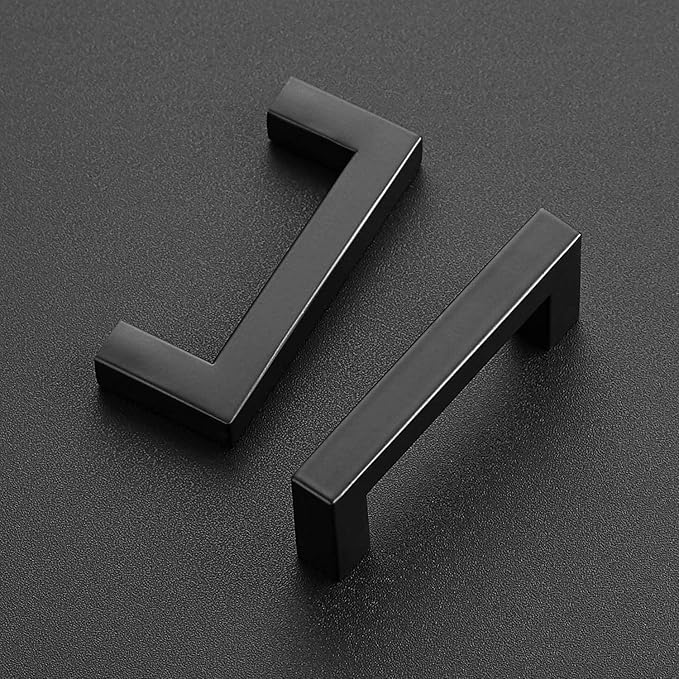 Ravinte 25 Pack Black Cabinet Pulls 3 Inch Square Kitchen Cabinet Handles Matte Black Kitchen Hardware for Drawer Pulls Drawer Handles Come with Screwdriver