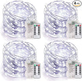 MUMUXI Fairy Lights with Remote Control, 33 Ft 100 LED Battery Operated String Lights, Waterproof Decorative Lighting for Outdoor and Indoor, Cool White LED for Christmas, Halloween, Festive Events