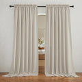 RYB HOME Extra Wide Semi Sheer Curtains, Breathable Room Divider Curtains for Office Bedroom Separation, Large Window Decoration for Sliding Glass Door, Angora, W 70 x L 108, 2 Pcs