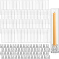 60 Set Christmas Glass Hurricane Candle Holders 12.6" Open Ended Glass Candleholder Tube Shape Bottomless and 2.2" Taper Clear Candlestick Holders for Wedding Party Table Centerpiece (Clear)